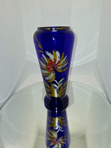 Vase verre bleu cobalt - en,