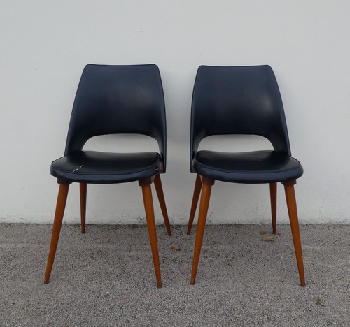 Chaises skaï noir - en,