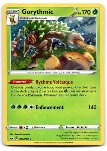 Carte pokémon gorythmic - pokémon,