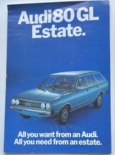 Audi 80 GL Estate 1588cc 1976 UK Market Sales Brochure