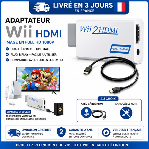 Nintendo wii adaptateur hdmi - adaptateur, +