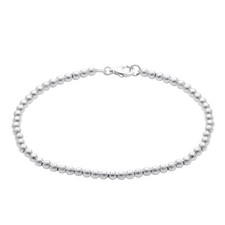 Silverly Bracelet Femmes En Argent Sterling .925 Chaîne De 4 Mm Balles Rondes
