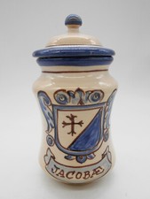 PHARMACY POT / APOTHECARY " JACOBAE" IN EARTHENWARE PEDRAZA SPAIN