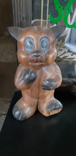 Statuette chat bois cm - statuette,