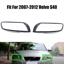 2Pcs Headlight Headlamp Clear Lens Left Right Cover Fit For 2007-2012 Volvo S40