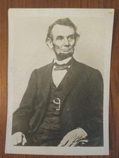 1860s Abraham Lincoln 16th President of the USA 5" X 7" Photo Card ADVERTISING