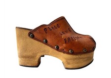 Rare Sabot Vintage En Cuir