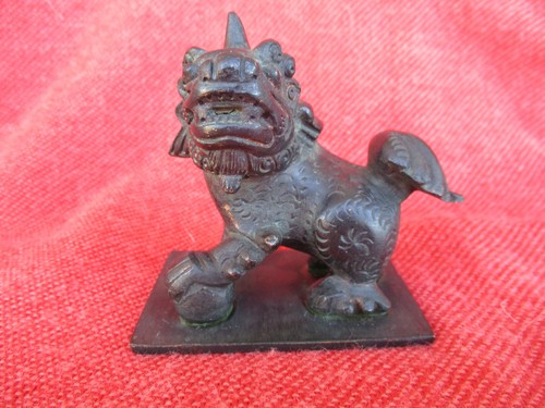 Statuette lion chinois - chinois, h:8