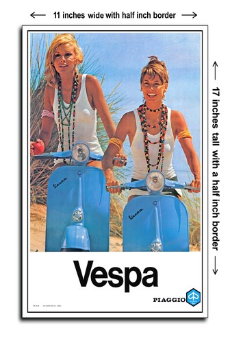 1970 vespa 11x17 poster - 1970,