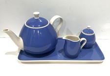 Vintage Villeroy & Boch Mettlach Blue Teapot Creamer Sugar