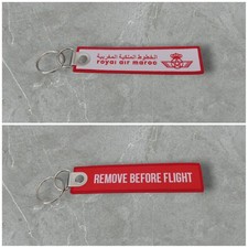 Porte Clé Brodé Avion Flamme