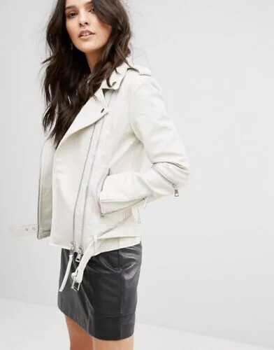 Blouson cuir blanc - en,
