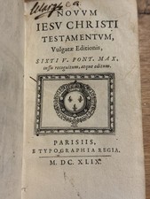Nouveau Testament 1649 – Imprimerie Royale Paris – Vulgate – Livre Ancien XVIIe