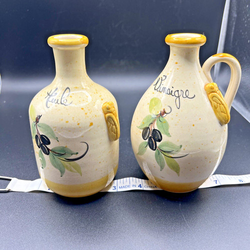 Vallauris oil and vinegar jugs - and,