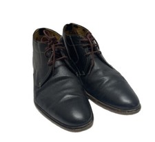 Bugatti Leather Oxford Shoes Lace Up Black Sz 42