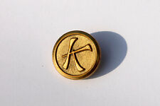 RARE ANTIQUE NUMBERED LIVERY UNIFORM FLAT BUTTON 1 INITIAL LETTER "K" - 23mm