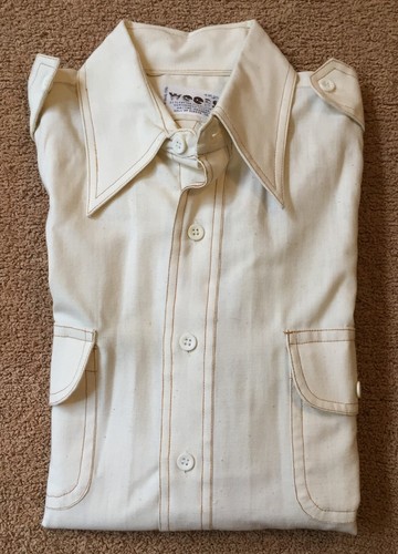 Vintage men khaki - button, up