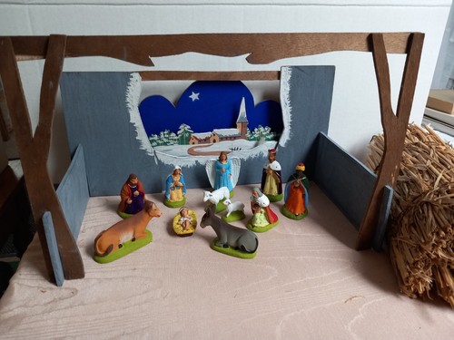 Creche anciens santons - creche, et