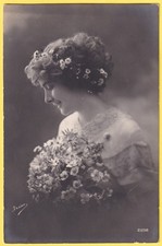 Old postcard fantasy young woman written in 1912 to Lucie Jacquier in BOULT sur SUIPPES