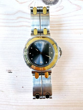 Pequignet Moorea Two Tone 18k Gold Bezel Steel Black Dial Date Quartz - 38mm
