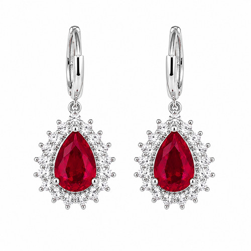 Natural ruby earrings - natural,