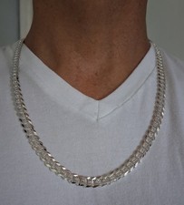 cadena de plata 925 corte diamante 24" de larga 7.3mm de anchor