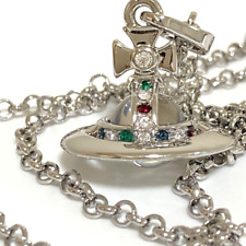 Authentic Vivienne Westwood 3D Tiny Orb Glass Silver Necklace Chain