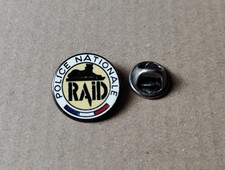 Pin's Police Nationale - Raid (zamac base noire non signée) diamètre: 1,9 cm