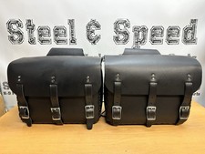 Real Leather Throw Over Saddlebags Made in USA for Harley-Davidson Custom