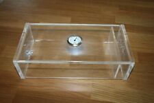 Vintage 26cm Engraved Plexiglass Cigar Cellar with Hygrometer Letter B