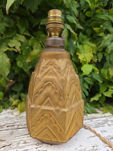 Pied lampe verre pressé - de,