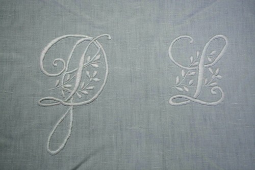 Drap lin personnes brodé - drap,