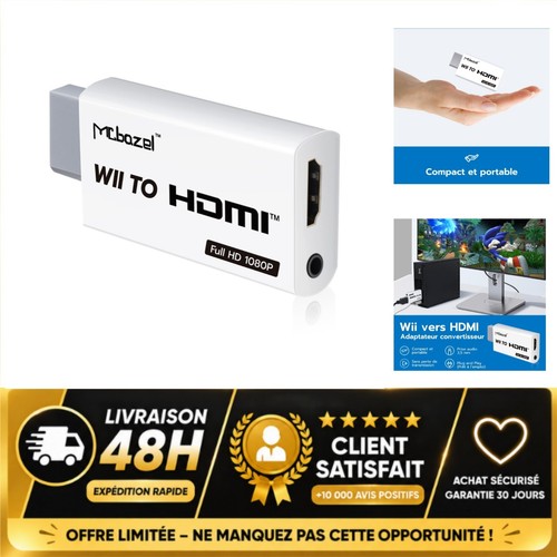 Mcbazel adaptateur wii vers - adaptateur,