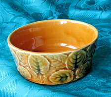 Sarreguemines Majolica Slipper Bowl Fruit Decor