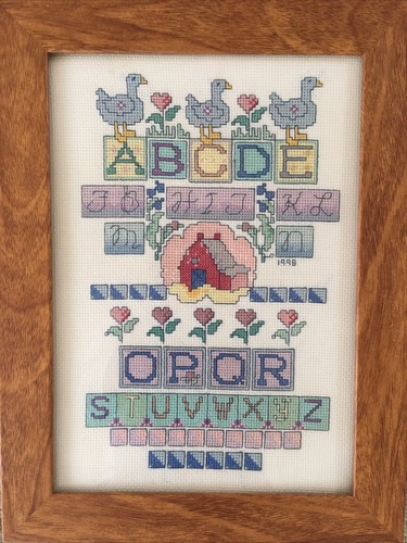 Wood framed baby hand cross - wood,