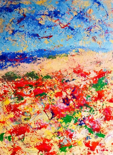 Champs coquelicots paysage - champs,