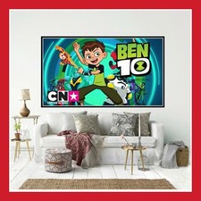 TOILE COTON AFFICHE POSTER PHOTO FIGURINE BEN 10 TEN MONTRE OMNITRIX JEU JOUET