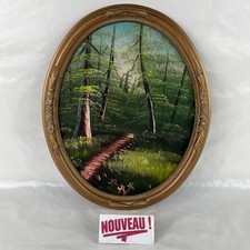 ➜OVAL PAINTING oil painting landscape forest path/forest trees nature
