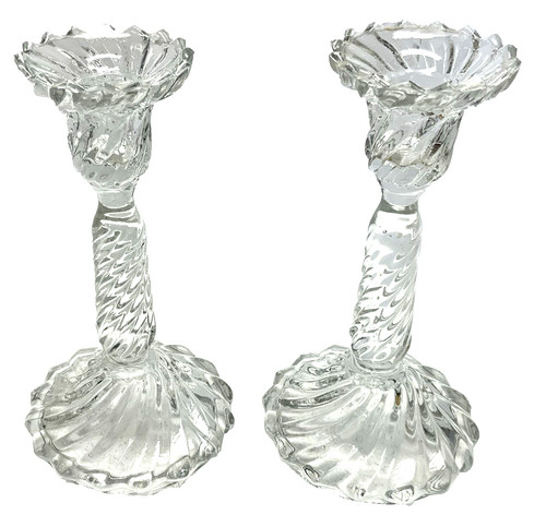 Paire bougeoirs anciens - paire, de