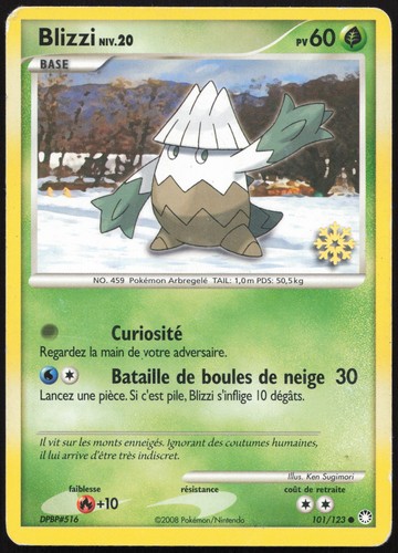 Carte pokémon blizzi flocon - carte,
