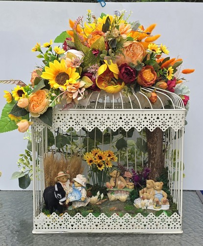 Cage decoration fleurie