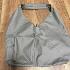 MUJI Water Repellent One Shoulder Bag Dark Beige with Exterior Pocket No Tug