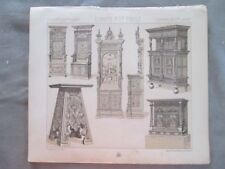 Vintage Print,CHAIRS,ESCABEAU,PRIE DIEU,CABINETS,Costume,Historique,1888,Racinet