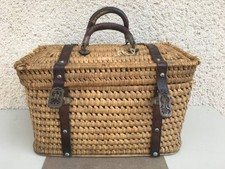 Ancienne petite valisette / Paille tressée / Valise / Rangement