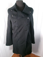 Vintage Veste manteau  100% coton noir brodé fleurs dos COP COPINE asis 40/42