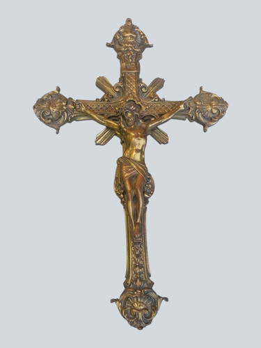 Crucifix suspendu laiton - crucifix,