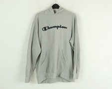 Champion Hommes M Sweat Capuche Pull vintage Pull Gris Coton à Capuche