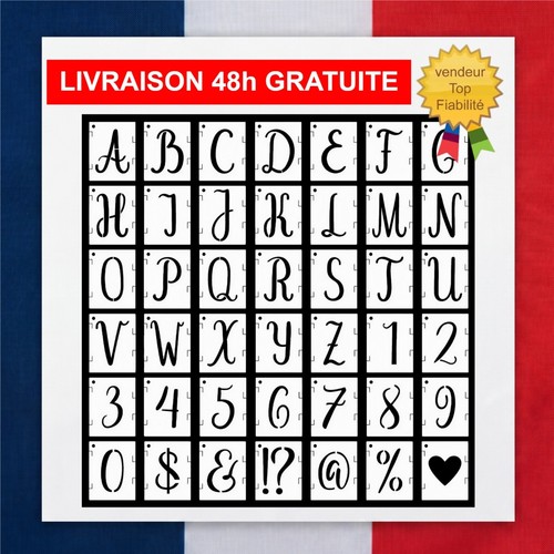 Pochoirs lettres chiffres - lettres,