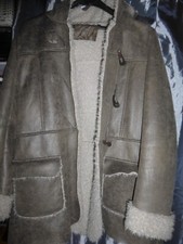 veste à capuche façon mouton retourné femme t.44 100% polyester tbé