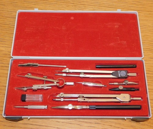 Vintage coffret boite compas - coffret,